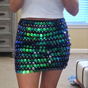 NWT PEACOCK SKIRT SEQUIN